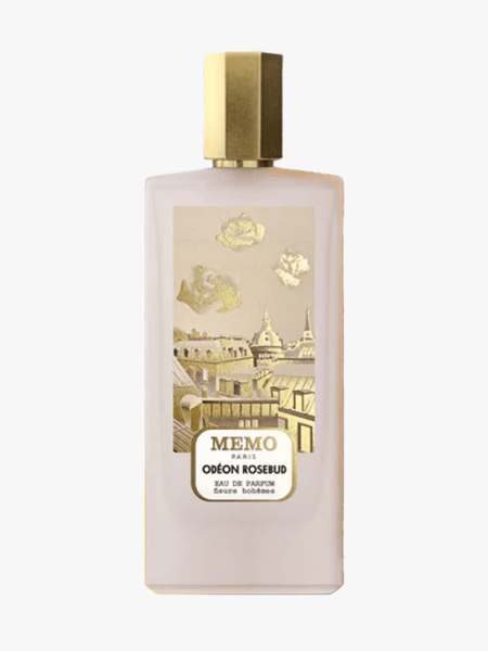 Memo Paris Odeon Rosebud Eau de Parfum in branded component on a light gray background