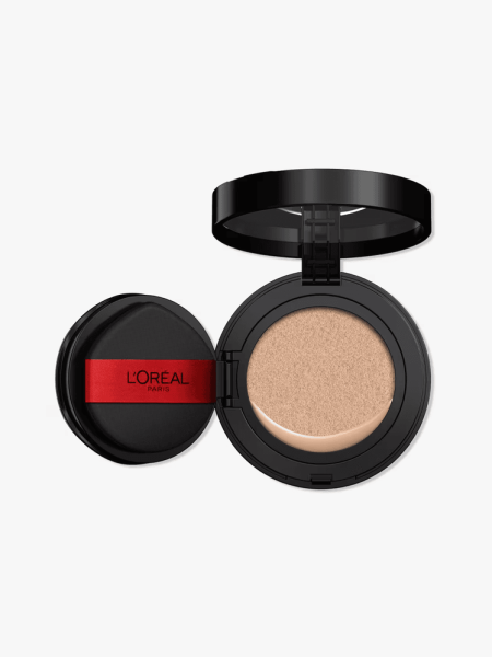 L'Oreal Infallible Cushion Foundation in branded component on a light gray background