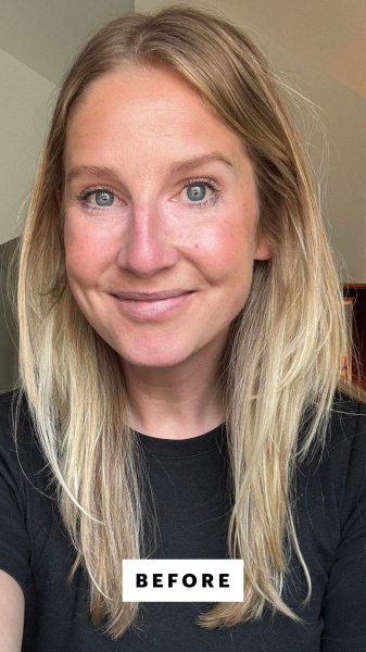 Allure director of partnerships Meg Kernahan before applying the Roz Santa Lucia Styling Oil