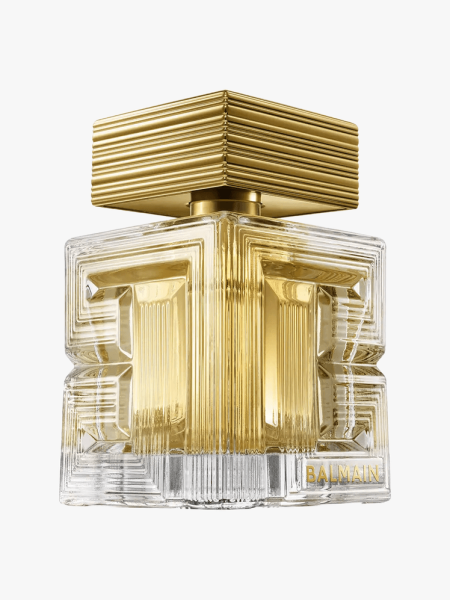 Balmain Destin de Balmain Eau de Parfum in branded component on a light gray background